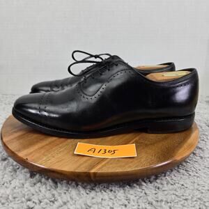 Allen Edmonds Mens 10D Vernon Black Leather Cap Toe Daily Oxford Dress Shoe 8808